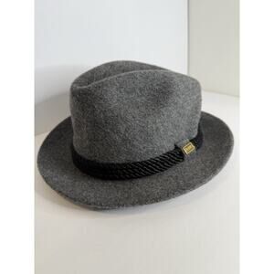 Dobbs Fifth Avenue Exeter Wool Fedora Hat Gray Windsor Mix Size 7 1/8 Made USA
